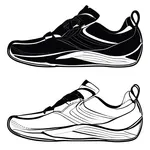 black athletic shoes with white accents image